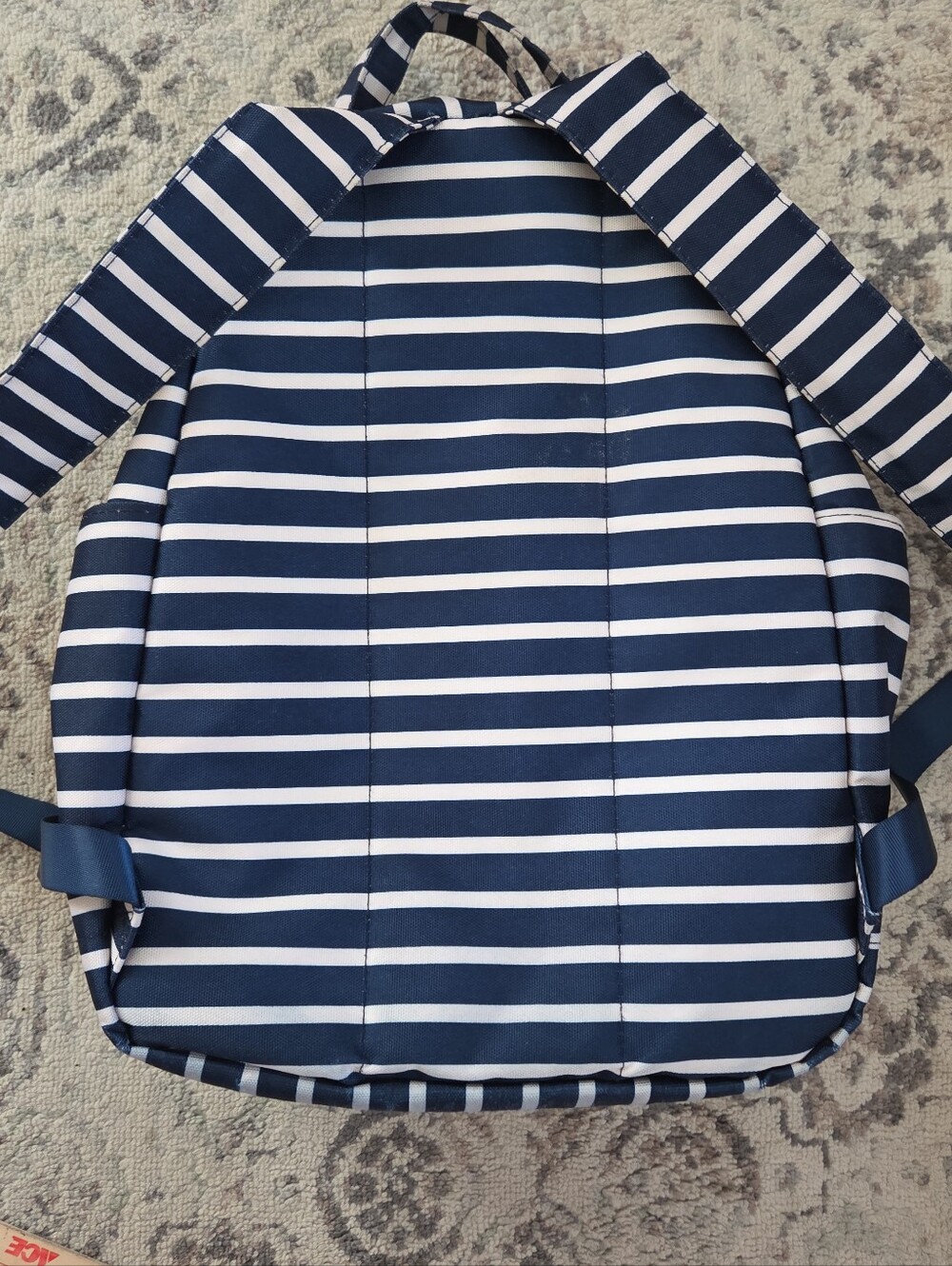 No Boundaries Nylon Cargo Backpack Navy & White Striped EUC Back To School - Picture 3 of 8